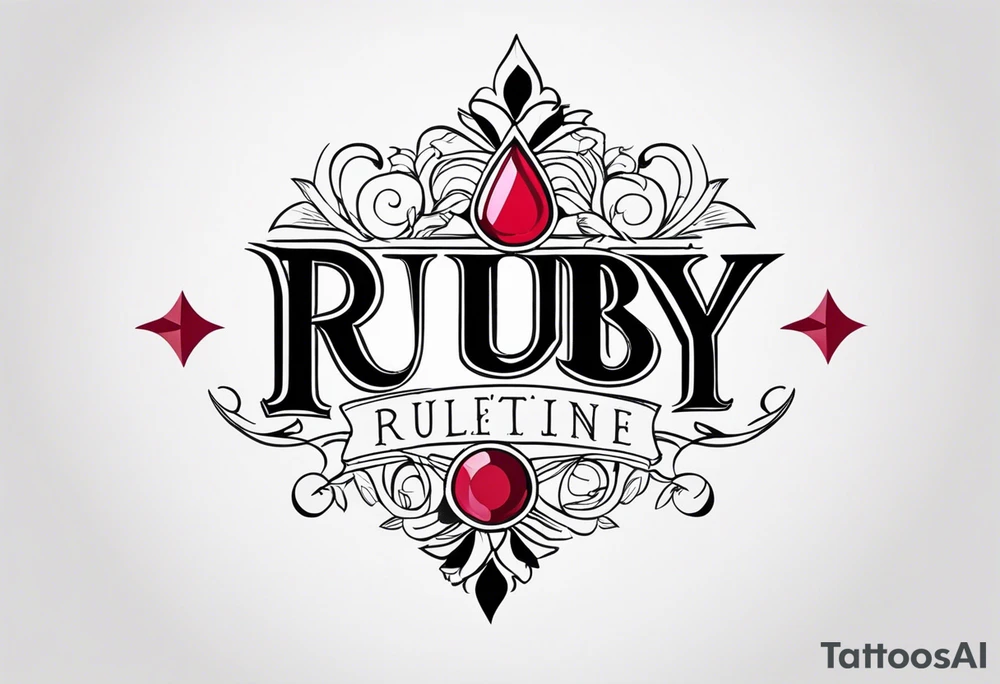 Generate a pretty tattoo with the name of: Ruby tattoo idea