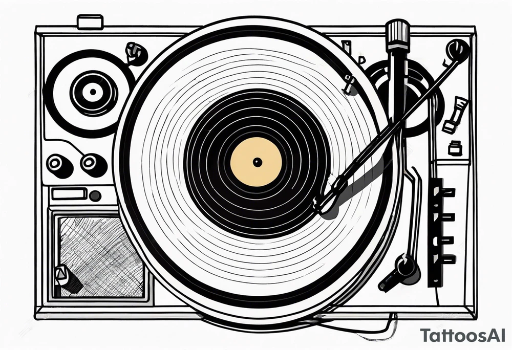 Vinyl record music tattoo idea