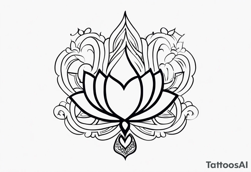 Tattoo ਨਿਰਭਉ ਨਿਰਵੈਰ written in Gurmukhi written text. Add fire and heart to symbolize strength and love tattoo idea
