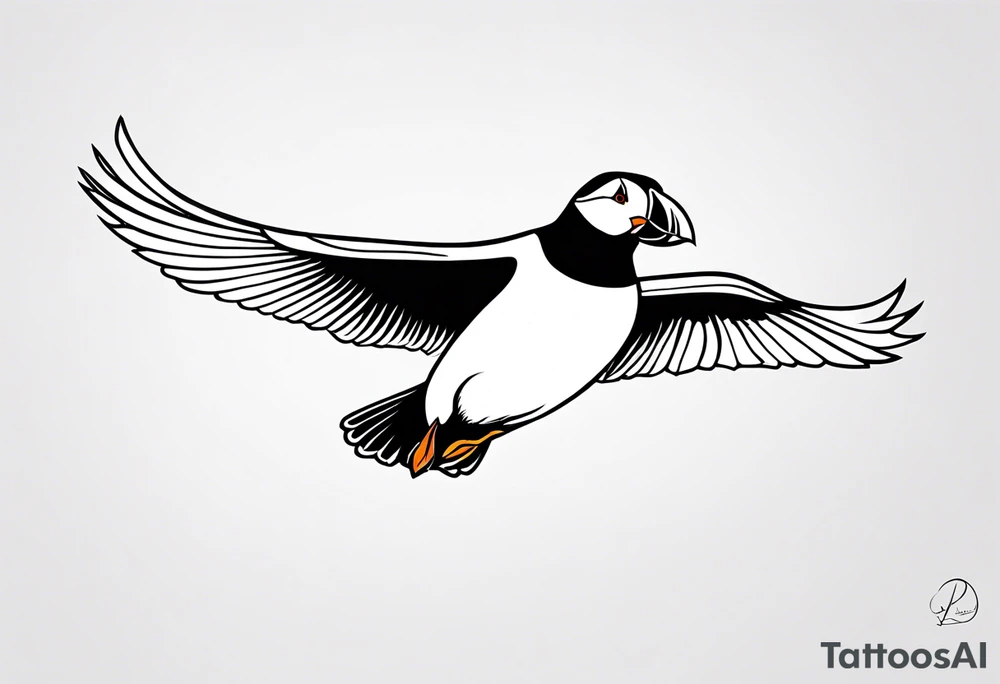a flying puffin
 - forarm Tattoo tattoo idea