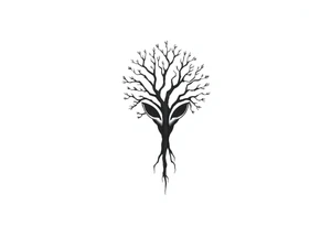 tree of life shaped as Alien head\face tattoo idea