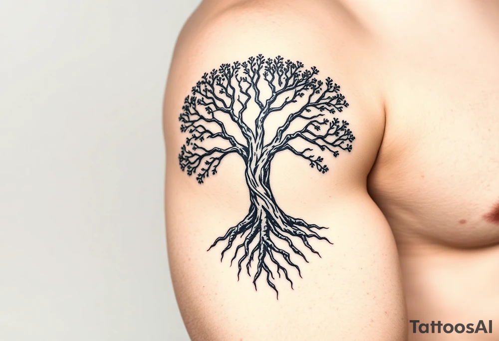 tree of life with roots tattoo idea