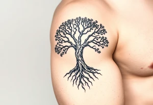 tree of life with roots tattoo idea