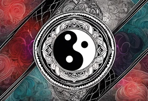 infinity symbol mixed with ying yang symbol, make it simple tattoo idea