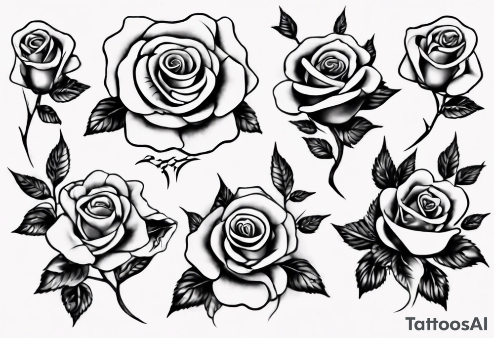 music stave hearth roses tattoo idea