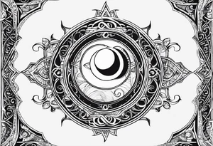 infinity symbol with the sun by one side and the moon by the other, no borders, nothing around, just those shapes tattoo idea