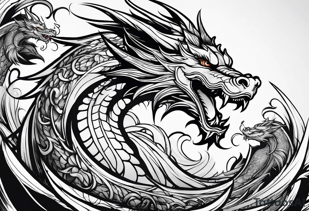 angelish 
roaring dragons tattoo idea