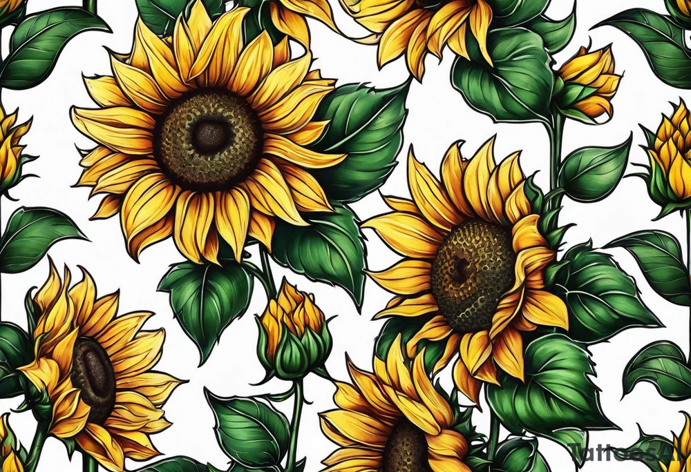 Sunflower chain tattoo idea
