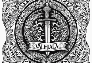 Valhalla viking 
Sword shield tattoo idea
