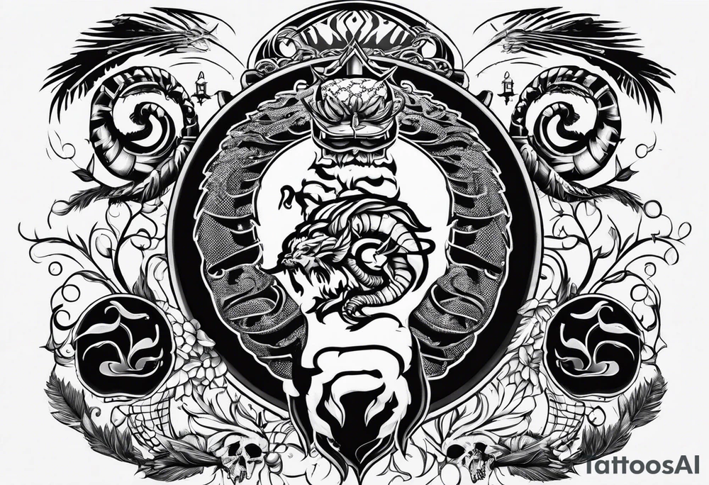 Wrestling and brain and scorpio tattoo idea