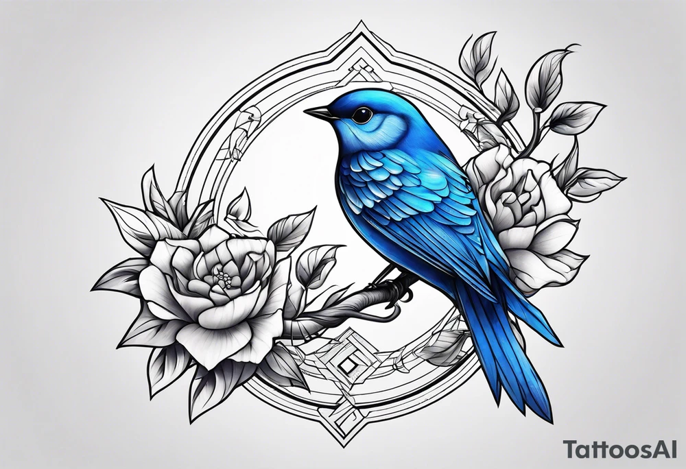 Blue bird tattoo idea