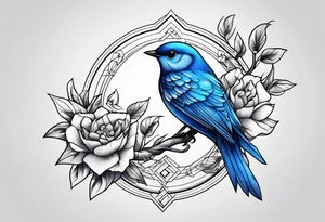Blue bird tattoo idea