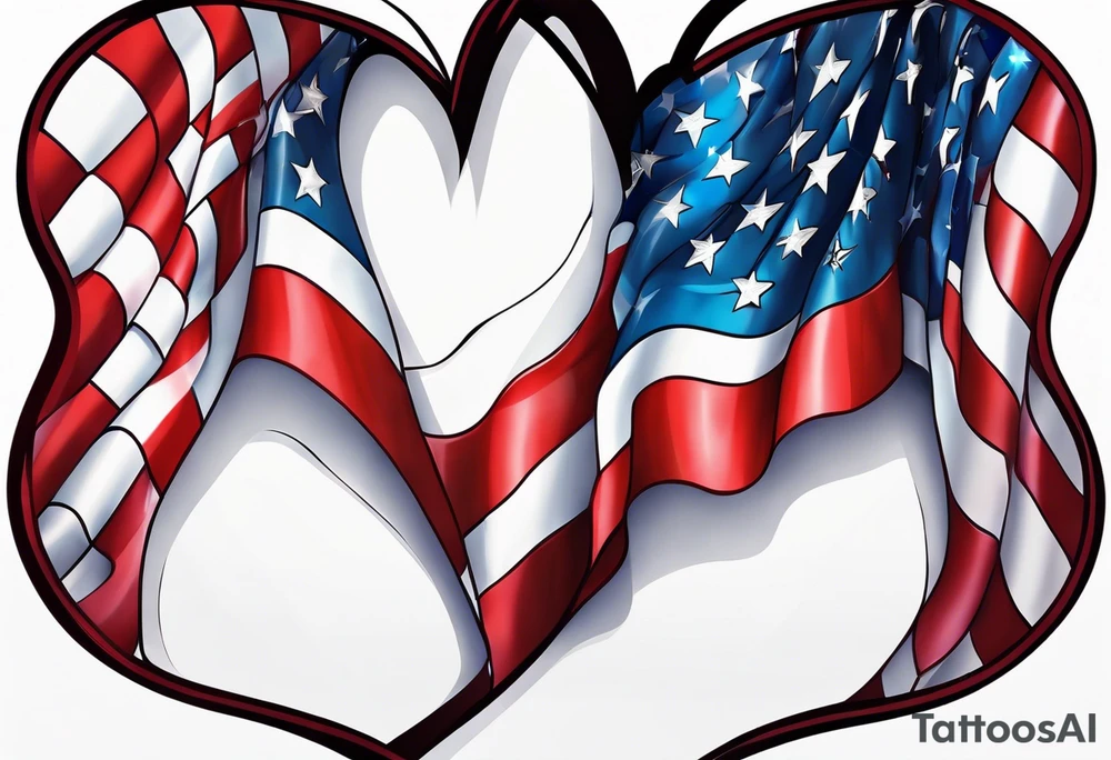 American flag insde of a heart tattoo idea