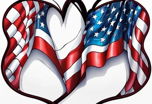 American flag insde of a heart tattoo idea