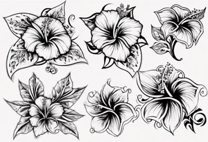 Hibiscusflower with Ornaments tattoo idea
