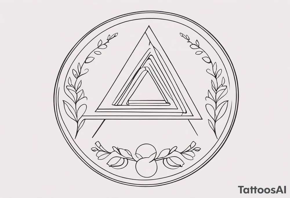 letter delta inside a circle, subtle, girly, simplistic tattoo idea