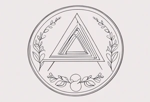 letter delta inside a circle, subtle, girly, simplistic tattoo idea