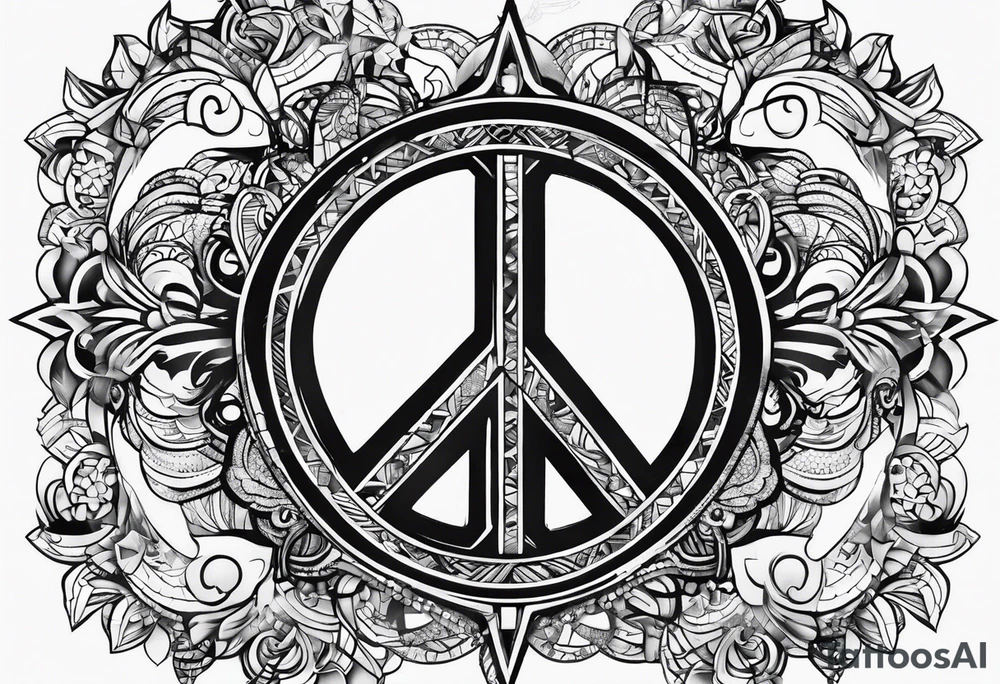 peace minimalist tattoo idea
