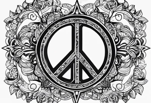 peace minimalist tattoo idea
