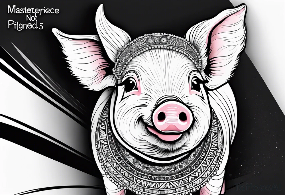 cute piglet.
with text: "friends not food" tattoo idea