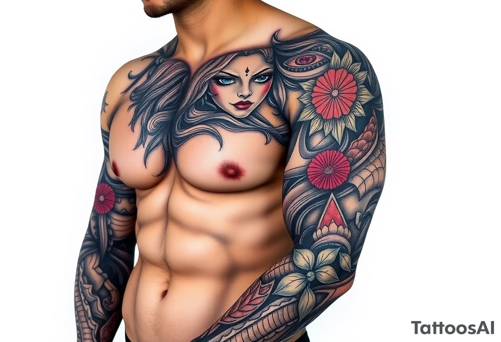 naked woman tattoo idea