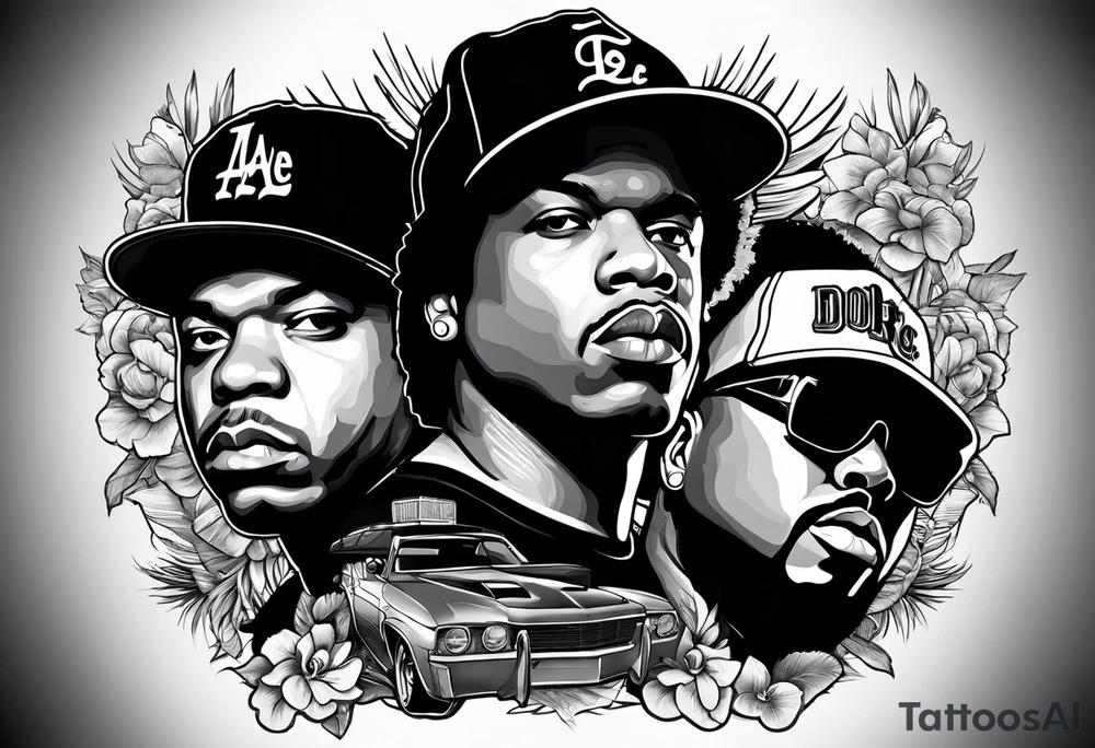 eazy e, dr dre and ice cube tattoo idea