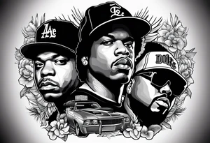 eazy e, dr dre and ice cube tattoo idea