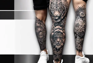 full leg sleeve tattoo idea