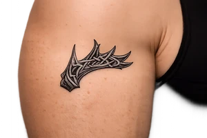 Caribou antler in Norse knot work open line concept stipple shading just one antler no background make it a realistic caribou antler shape tattoo idea