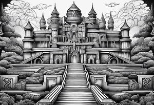 labyrinth Maze castle tattoo idea