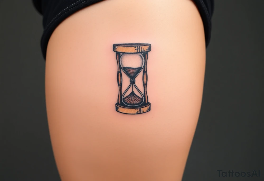 Wood hourglass tattoo idea