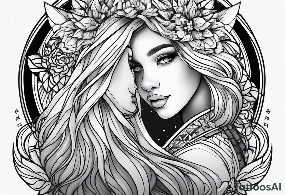 quero uma tatoo no ante braço, com um leão feroz, em baixo eu e minha filha de mão dadas, o nome dela e Aurora, queria algo com essas características tattoo idea