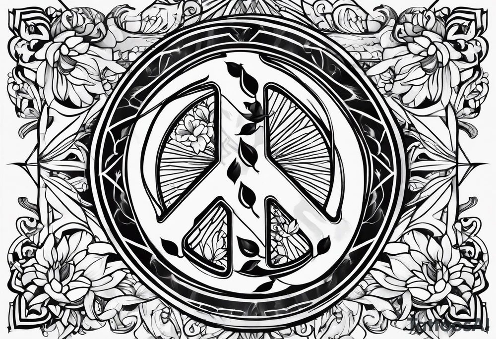 peace minimalist tattoo idea