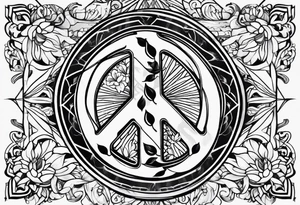 peace minimalist tattoo idea