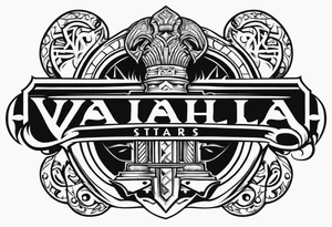 Valhalla Stairs sword shield tattoo idea