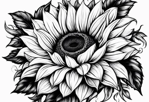 Flower fire an a sunflower tattoo idea