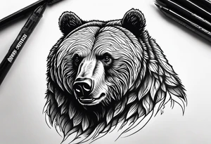 Mighty Grizzly Bear tattoo idea