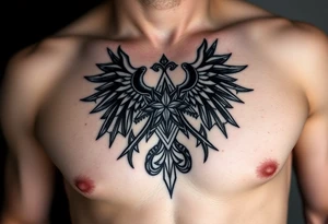 Powerful and majestic Irish family crust.For the last named smith into a full chest piece tattoo tattoo idea