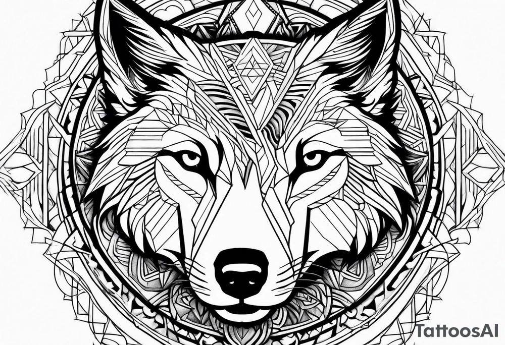 Wolf sun tattoo idea