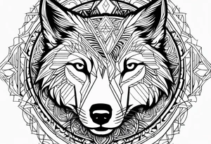 Wolf sun tattoo idea