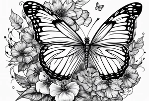 Butterflies and oceans tattoo idea