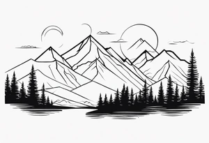 Minimalist mountain range tattoo idea