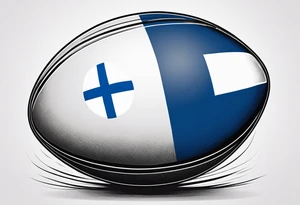 Rugby ball with Finland flag tattoo idea