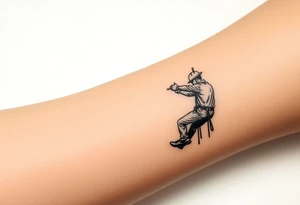 power lineman climbing a wooden 12kv pole. Make the pole a cross that has a hidden resemblance to god. tattoo idea