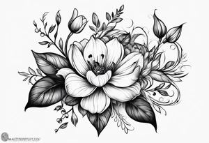 long floral stem tattoo idea