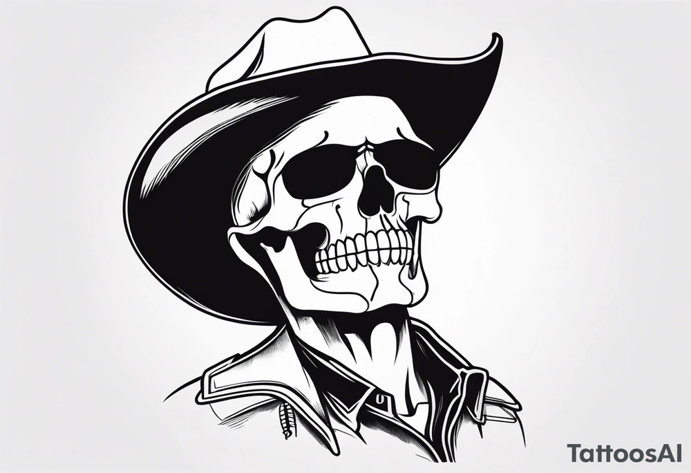 skull cowboy queer tattoo idea