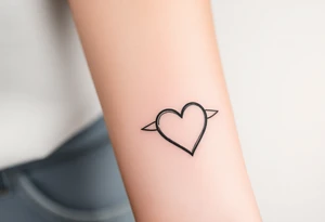 Minimalist tattoo for women who love travel and science, make feminine. For forearm. Should be small, aeroplane and heart tattoo idea