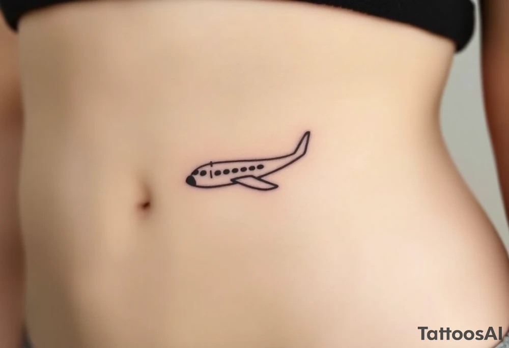 Small airplane who has moustache tattoo idea