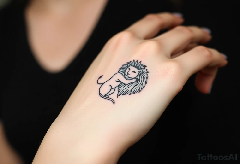 Virgo woman in love with Leo lion tattoo idea
