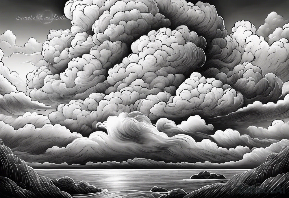 beautiful cumulous clouds after a storm tattoo idea